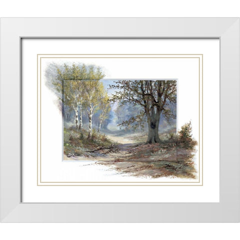 Forest creation White Modern Wood Framed Art Print with Double Matting by Withaar, Reint