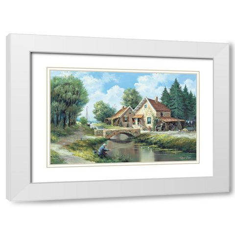 Our daily life White Modern Wood Framed Art Print with Double Matting by Withaar, Reint