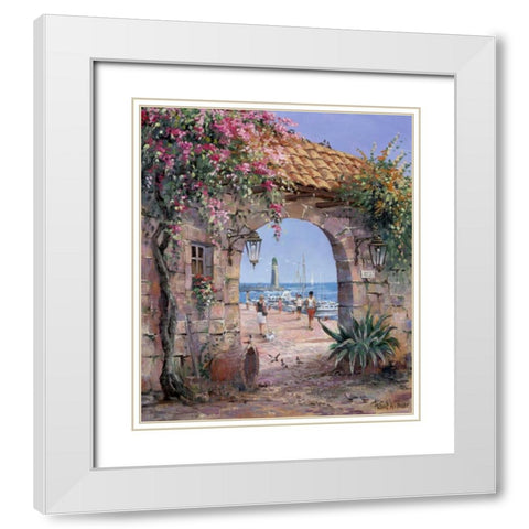 Beach White Modern Wood Framed Art Print with Double Matting by Withaar, Reint