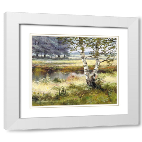 Farmhouse White Modern Wood Framed Art Print with Double Matting by Withaar, Reint