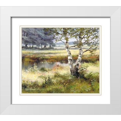Farmhouse White Modern Wood Framed Art Print with Double Matting by Withaar, Reint