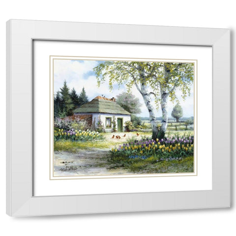 House of rest White Modern Wood Framed Art Print with Double Matting by Withaar, Reint