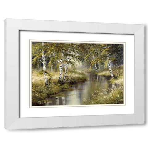 Forest creation White Modern Wood Framed Art Print with Double Matting by Withaar, Reint