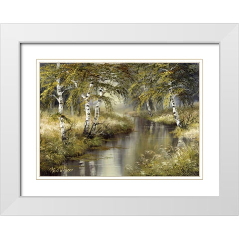 Forest creation White Modern Wood Framed Art Print with Double Matting by Withaar, Reint