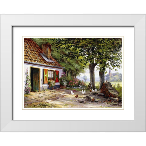 Farmhouse II White Modern Wood Framed Art Print with Double Matting by Withaar, Reint