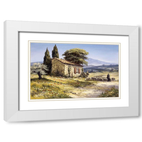 Space White Modern Wood Framed Art Print with Double Matting by Withaar, Reint