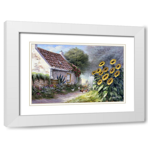 Sunflower  White Modern Wood Framed Art Print with Double Matting by Withaar, Reint