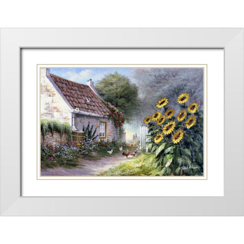 Sunflower  White Modern Wood Framed Art Print with Double Matting by Withaar, Reint