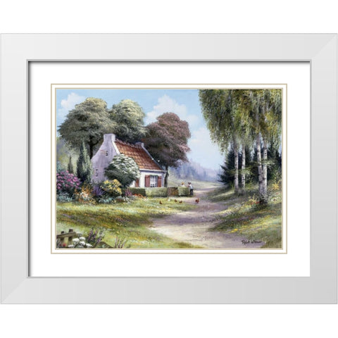 Sandway I White Modern Wood Framed Art Print with Double Matting by Withaar, Reint