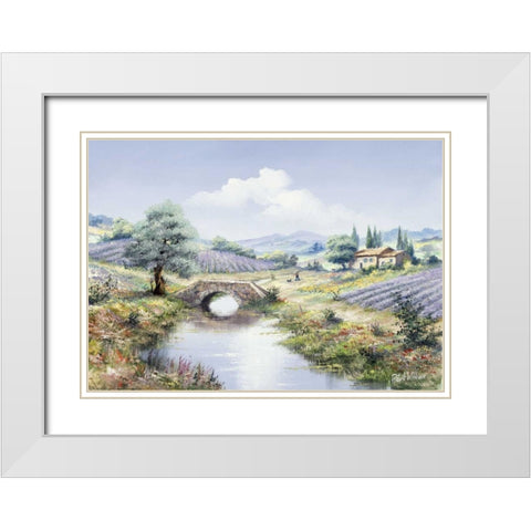 To the lake White Modern Wood Framed Art Print with Double Matting by Withaar, Reint