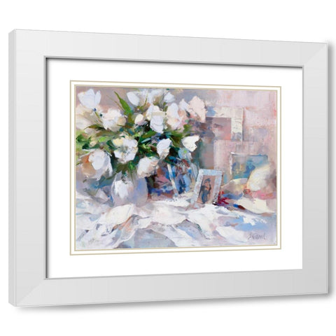 Memories White Modern Wood Framed Art Print with Double Matting by Camel, Stefanie
