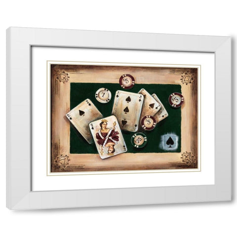 Casino I White Modern Wood Framed Art Print with Double Matting by Fields, Wendy