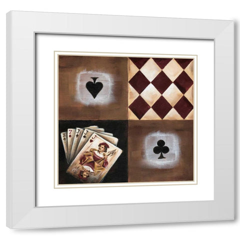 Three of a kind White Modern Wood Framed Art Print with Double Matting by Fields, Wendy