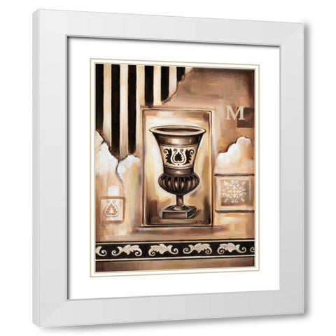 Vase I White Modern Wood Framed Art Print with Double Matting by Fields, Wendy