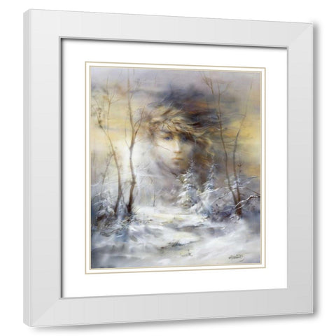Winter White Modern Wood Framed Art Print with Double Matting by Haenraets, Willem