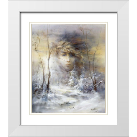 Winter White Modern Wood Framed Art Print with Double Matting by Haenraets, Willem