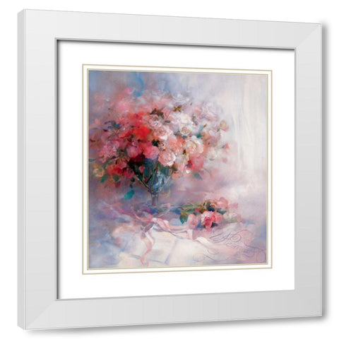 Bouquet of roses White Modern Wood Framed Art Print with Double Matting by Haenraets, Willem