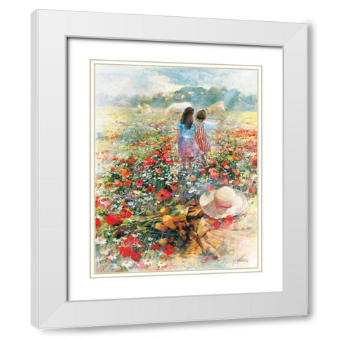 Summer of love White Modern Wood Framed Art Print with Double Matting by Haenraets, Willem
