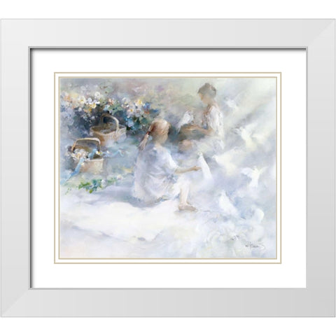 Sisters White Modern Wood Framed Art Print with Double Matting by Haenraets, Willem