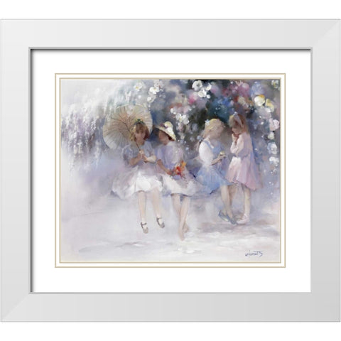 Friends White Modern Wood Framed Art Print with Double Matting by Haenraets, Willem