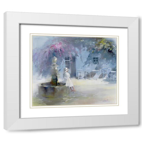 Idyllic blue White Modern Wood Framed Art Print with Double Matting by Haenraets, Willem