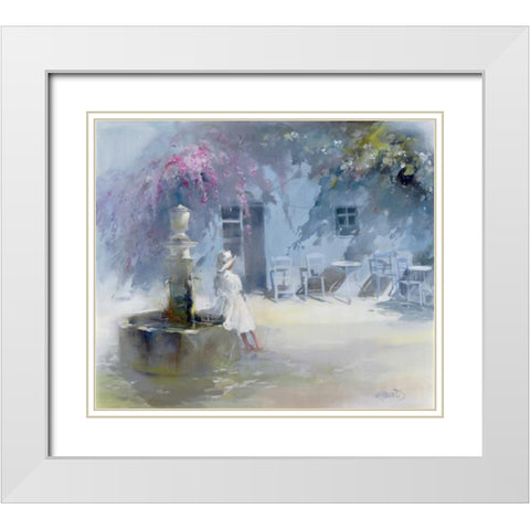 Idyllic blue White Modern Wood Framed Art Print with Double Matting by Haenraets, Willem