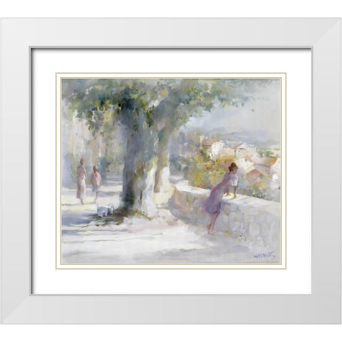Whispering wind White Modern Wood Framed Art Print with Double Matting by Haenraets, Willem