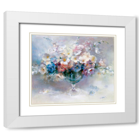Crystal flowers White Modern Wood Framed Art Print with Double Matting by Haenraets, Willem