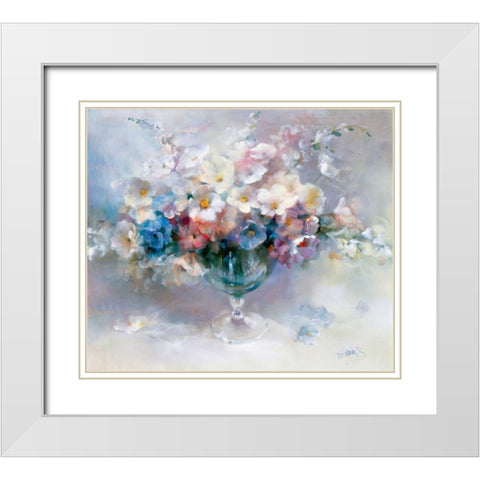 Crystal flowers White Modern Wood Framed Art Print with Double Matting by Haenraets, Willem