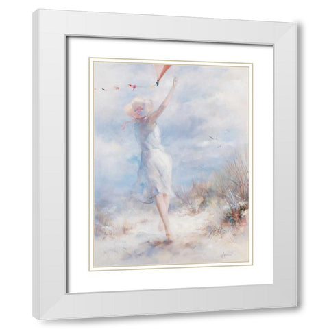 Fly a kite White Modern Wood Framed Art Print with Double Matting by Haenraets, Willem