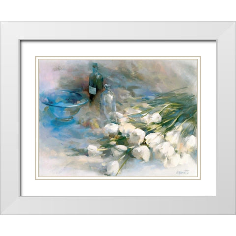Adagio White Modern Wood Framed Art Print with Double Matting by Haenraets, Willem