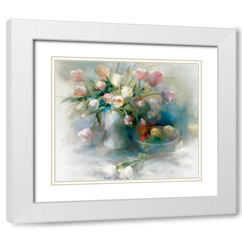 Lento White Modern Wood Framed Art Print with Double Matting by Haenraets, Willem