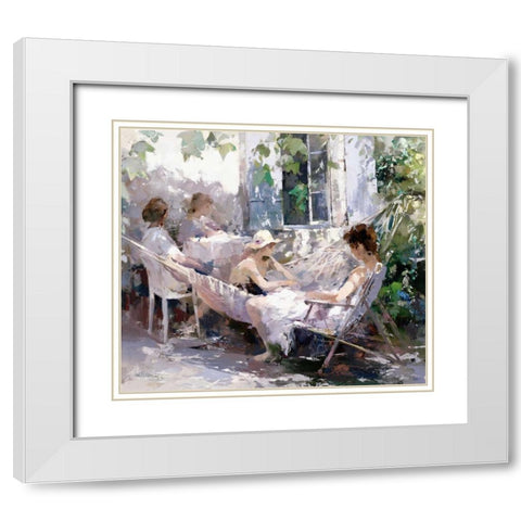 Tell me a story White Modern Wood Framed Art Print with Double Matting by Haenraets, Willem