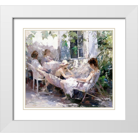 Tell me a story White Modern Wood Framed Art Print with Double Matting by Haenraets, Willem