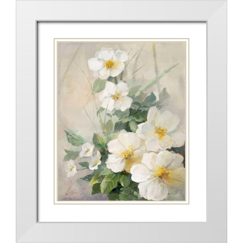 Lovely anemones White Modern Wood Framed Art Print with Double Matting by Haenraets, Willem
