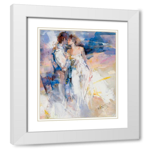 My love II White Modern Wood Framed Art Print with Double Matting by Haenraets, Willem