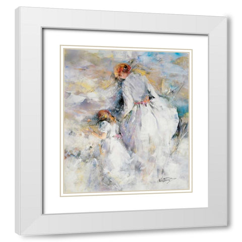 My girl White Modern Wood Framed Art Print with Double Matting by Haenraets, Willem
