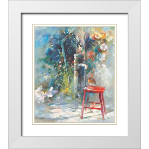 Silent garden White Modern Wood Framed Art Print with Double Matting by Haenraets, Willem