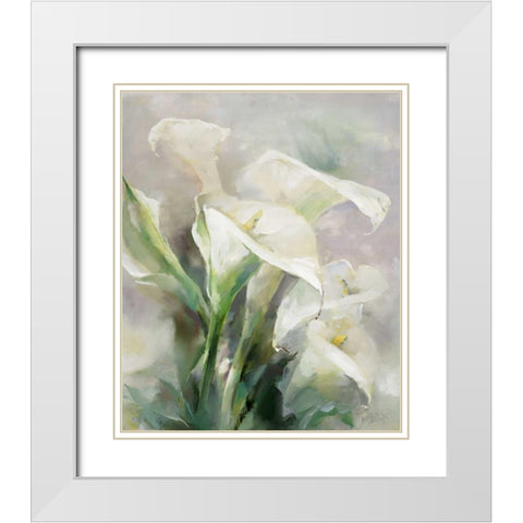 Shiny IV White Modern Wood Framed Art Print with Double Matting by Haenraets, Willem