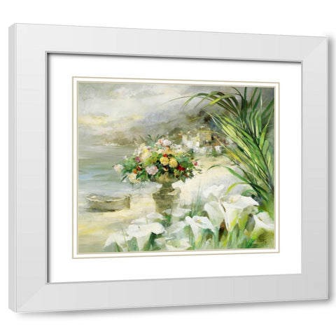 Shiny VII White Modern Wood Framed Art Print with Double Matting by Haenraets, Willem