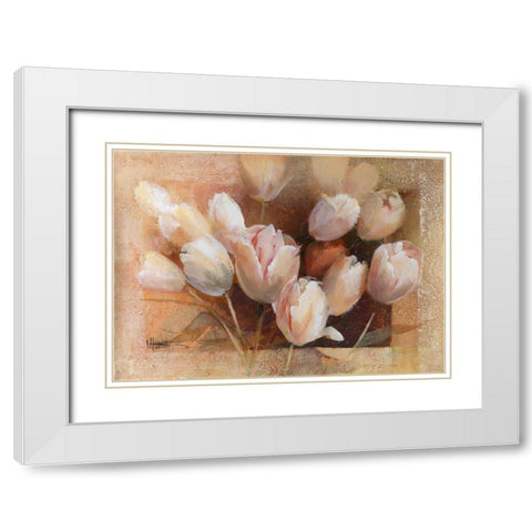 Theas tulips for you White Modern Wood Framed Art Print with Double Matting by Haenraets, Willem