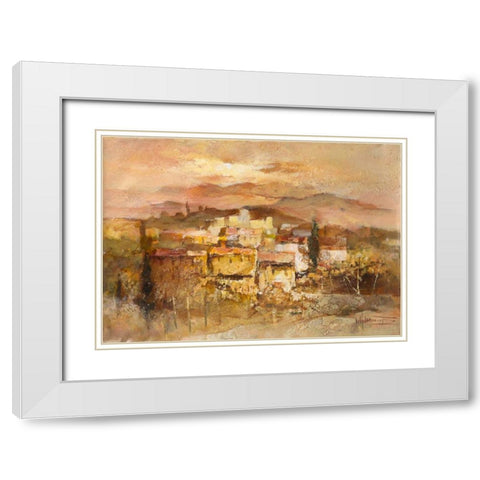 Italian village I White Modern Wood Framed Art Print with Double Matting by Haenraets, Willem
