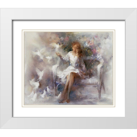 White dreams White Modern Wood Framed Art Print with Double Matting by Haenraets, Willem