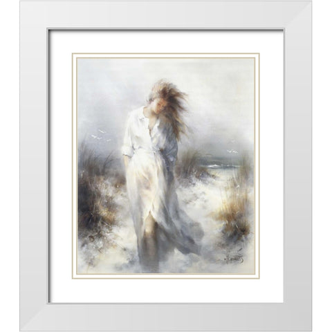 Dreamy White Modern Wood Framed Art Print with Double Matting by Haenraets, Willem