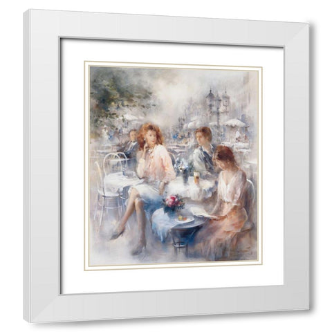 Terrace White Modern Wood Framed Art Print with Double Matting by Haenraets, Willem
