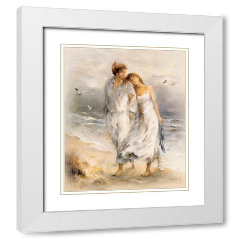 In love White Modern Wood Framed Art Print with Double Matting by Haenraets, Willem