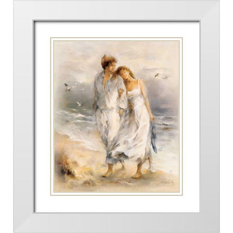 In love White Modern Wood Framed Art Print with Double Matting by Haenraets, Willem