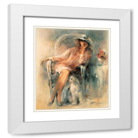 Double beauty White Modern Wood Framed Art Print with Double Matting by Haenraets, Willem
