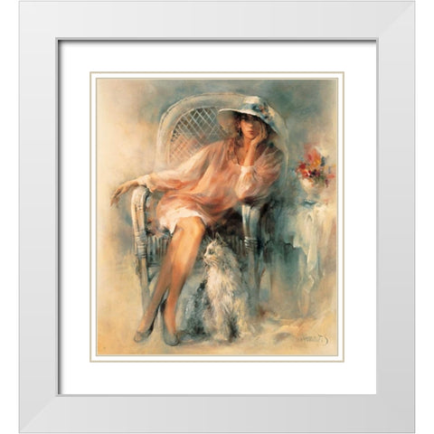 Double beauty White Modern Wood Framed Art Print with Double Matting by Haenraets, Willem
