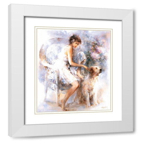 Friendship White Modern Wood Framed Art Print with Double Matting by Haenraets, Willem